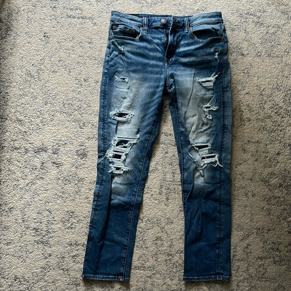American Eagle Athletic Fit Men’s distressed jeans